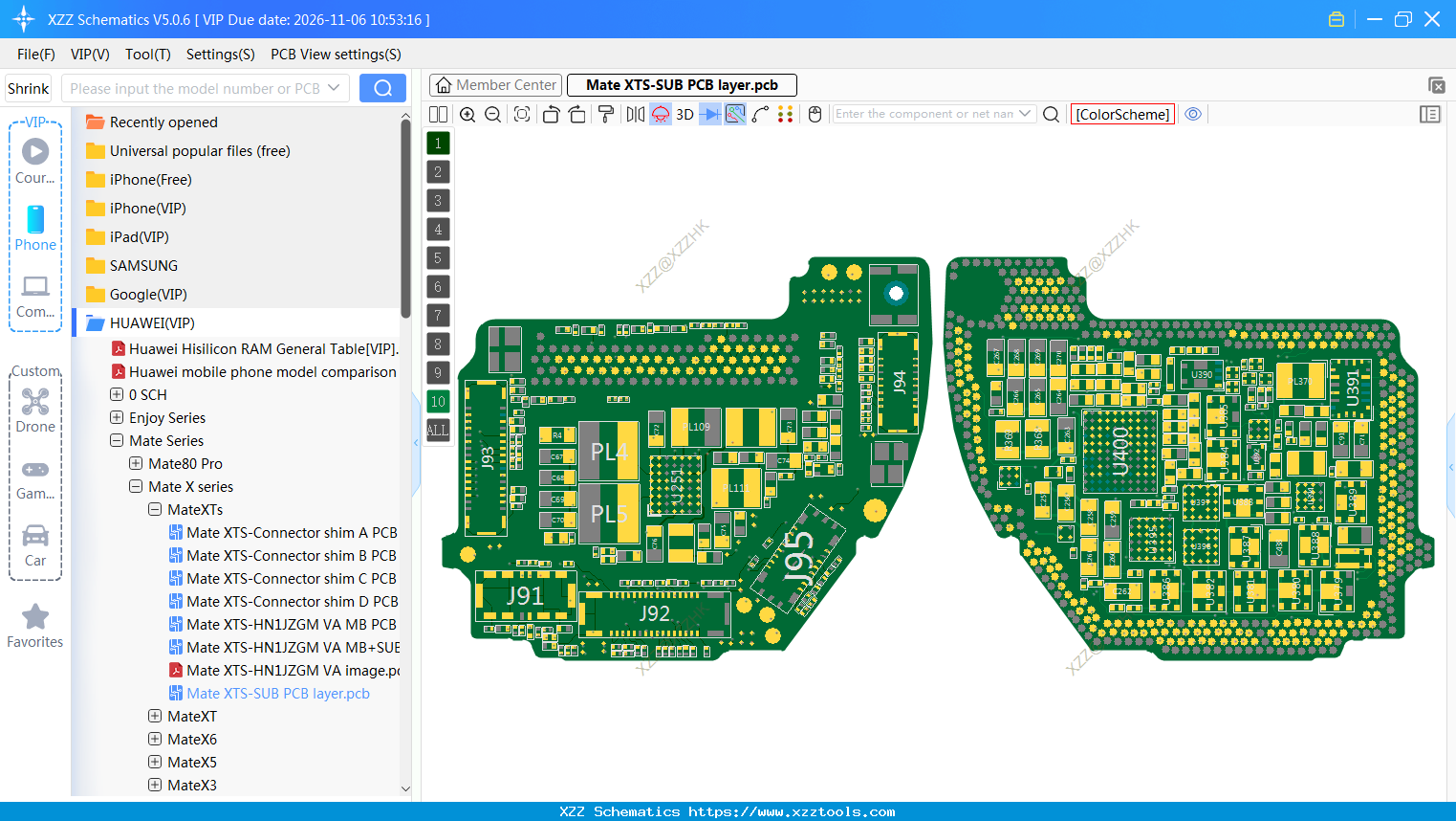 Mate XTS-SUB PCB Layer